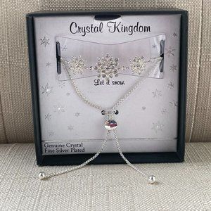 Crystal Kingdom Bracelet Genuine Crystal Fine Silver Plated Let it snow New $59
